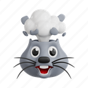 mouse, 3d icon, 3d illustration, 3d render, cartoon, animal emoji, emoji, animoji 