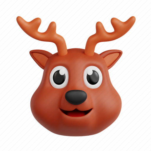 Deer, 3d icon, 3d illustration, 3d render, cartoon, animal emoji, emoji 3D illustration - Download on Iconfinder