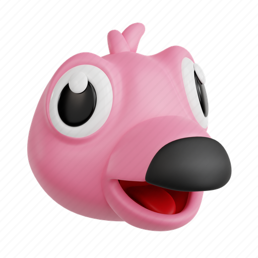 Flamingo, 3d icon, 3d illustration, 3d render, cartoon, animal emoji, emoji 3D illustration - Download on Iconfinder