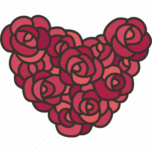 Roses, heart, bouquet, wedding, anniversary icon - Download on Iconfinder
