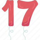 number, balloon, celebrate, anniversary, party