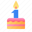 cake, anniversary, birthday, candle, 1 year