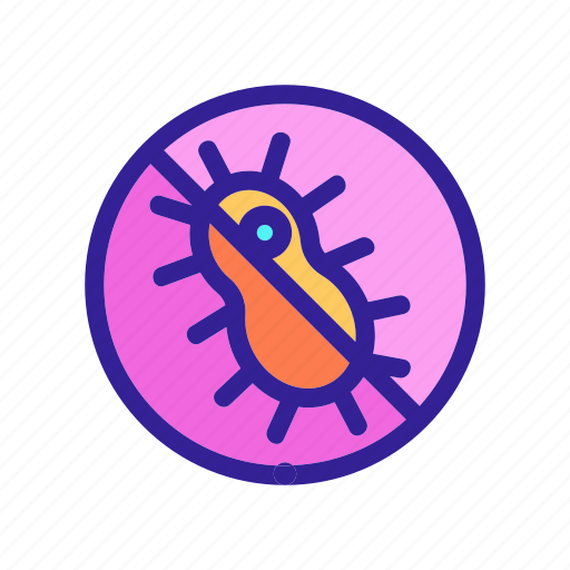 Antibiotic, bacterium, contour, no, virus icon - Download on Iconfinder