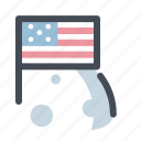 moon, space, cosmos, flag, launch, planet, astronomy