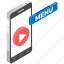mobile media, mobile menu, mobile video, online video, smartphone menu 