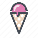 waffle cone, cone, dessert, ice cream, strawberry, sweet