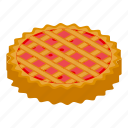 pie, dessert, isometric