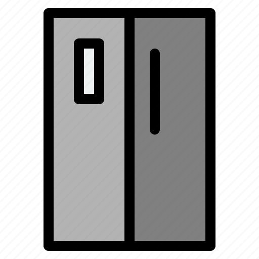 Appliances, by, fridge, refrigerator, side icon - Download on Iconfinder