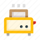 toaster, appliance, bread, toast