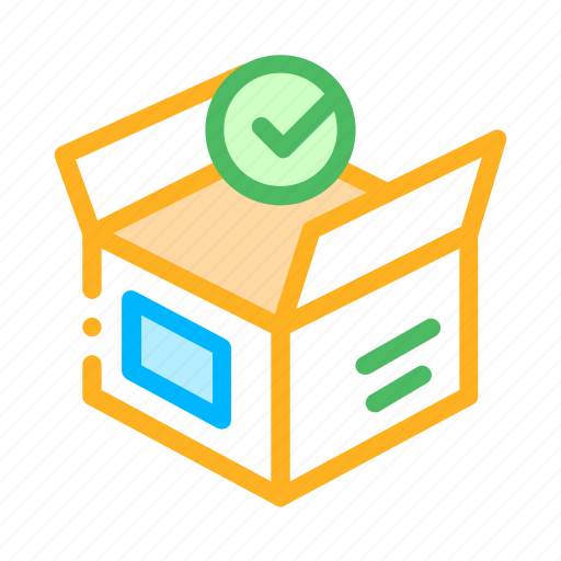Approved, box, carton, element, opened icon - Download on Iconfinder