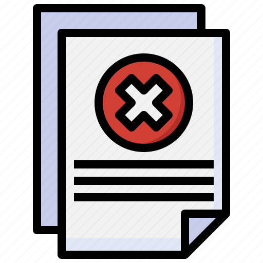 Cancel, paper, delete, file, rejected, incomplete icon - Download on Iconfinder