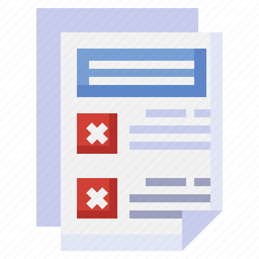 Incomplete, cancel, delete, file, document, rejected icon - Download on Iconfinder