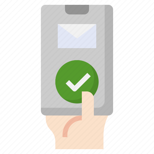 Sent, cellphone, hand, check, mark, approval icon - Download on Iconfinder