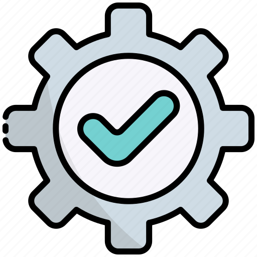 Setting, gear, configuration, approved, done, check, accept icon - Download on Iconfinder