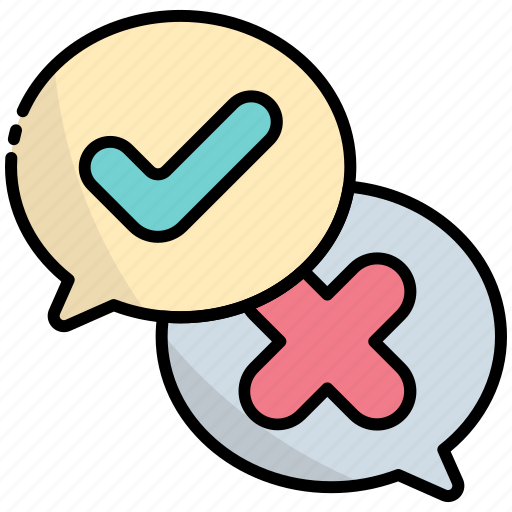 Chat, message, communication, approved, rejected, accept, discussion icon - Download on Iconfinder