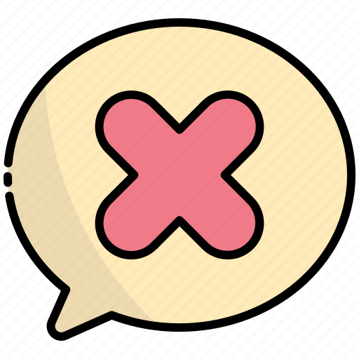 Bubble, chat, message, rejected, denied, cancel, block icon - Download on Iconfinder