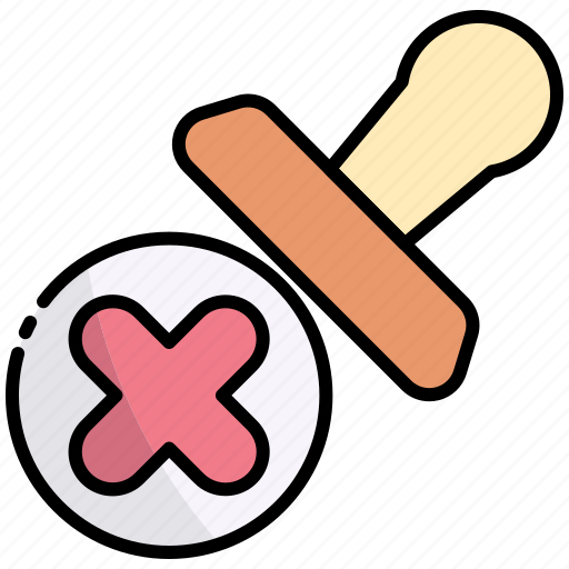 Rejected, denied, cancel, stamp, delete, remove, close icon - Download on Iconfinder