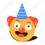 comedian face, clown face, joker face, funny clown, clown emoji 