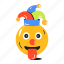 clown emoji, jester emoji, clown face, jester face, funny emoji 