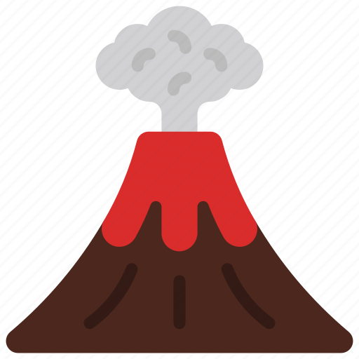 Volcanic, eruption, volcano, erupt, earth icon - Download on Iconfinder