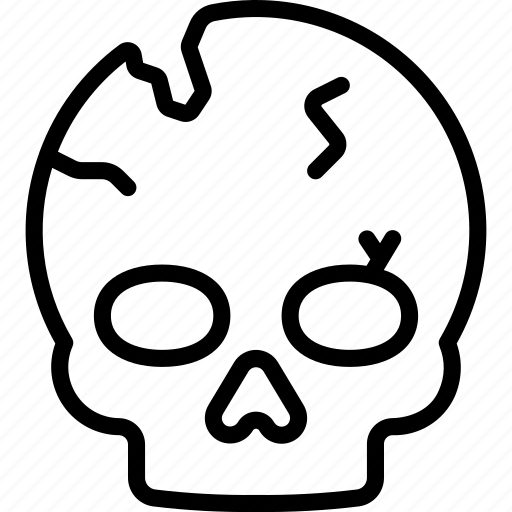 Cracked, skull, death, broken, skeleton icon - Download on Iconfinder