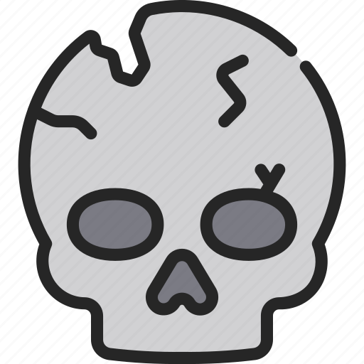 Cracked, skull, death, broken, skeleton icon - Download on Iconfinder