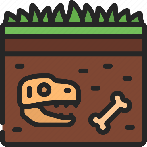 Dinosaur, bones, in, ground, fossils icon - Download on Iconfinder