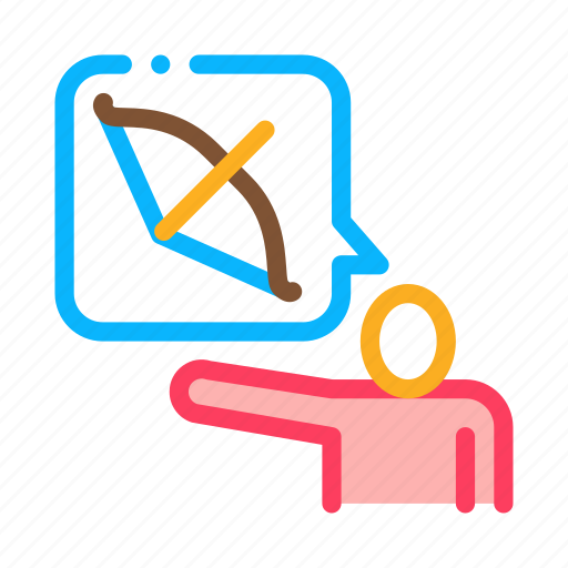 Archery, arrow, bow, human, silhouette, talk, talking icon - Download on Iconfinder