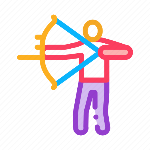 Archer, arrow, bow, ready, shooting, silhouette, standing icon - Download on Iconfinder