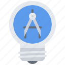 idea, compass, light, bulb, architect, agency