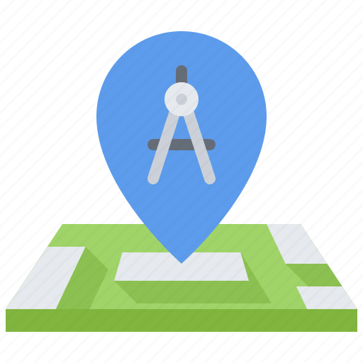 Compass, pin, location, map, architect, agency icon - Download on Iconfinder