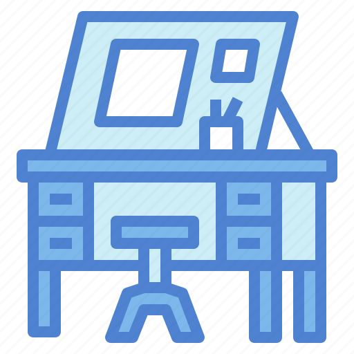 Desk, drawing, education, engineer, student icon - Download on Iconfinder