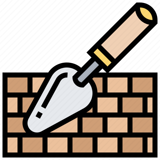 Build, mortar, plastering, trowel, wall icon - Download on Iconfinder
