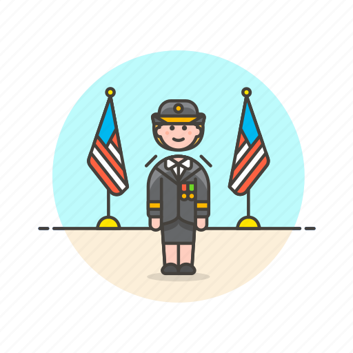 Army, soldier, uniform, military, woman, general, officer icon - Download on Iconfinder