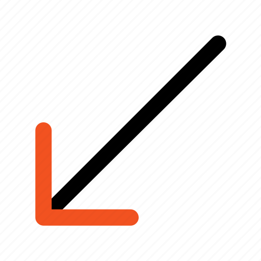 Down, left, arrow, bottom, diagonal icon - Download on Iconfinder