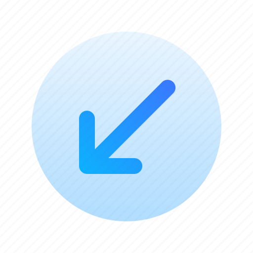 Arrow, bottom, left, direction, circle, gradient icon - Download on Iconfinder