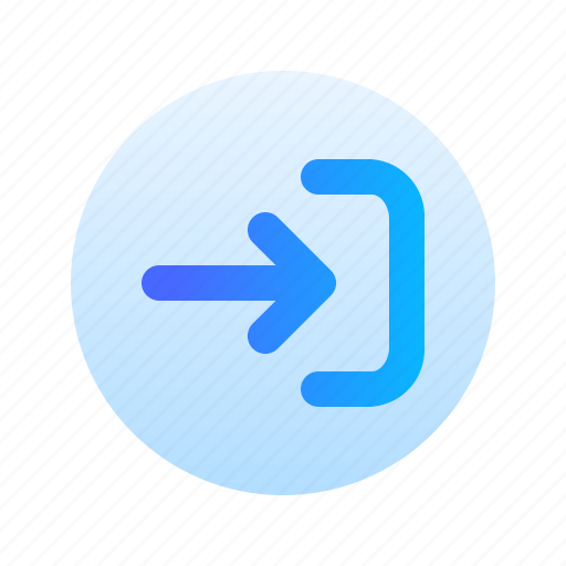 Arrow, login, right, direction, circle, gradient icon - Download on Iconfinder