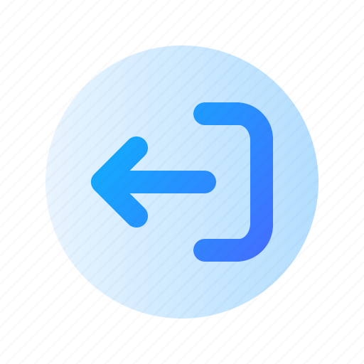 Logout, leftdirection, arrow, circle, round, digital, gradient icon - Download on Iconfinder