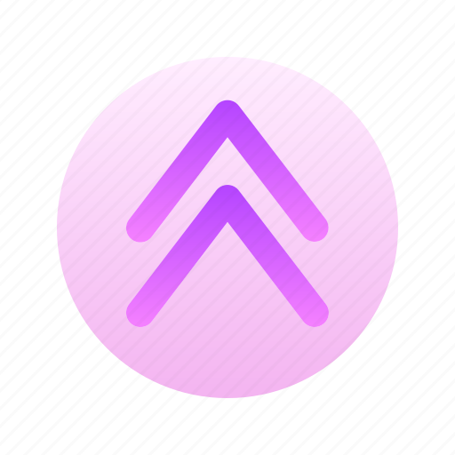 Arrow, up, two line up, direction, circle, gradient icon - Download on Iconfinder