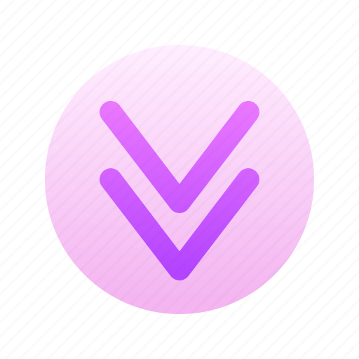 Arrow, bottom, direction, circle, round, gradient icon - Download on Iconfinder