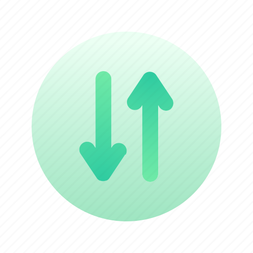 Arrow, down, up, direction, circle, gradient icon - Download on Iconfinder