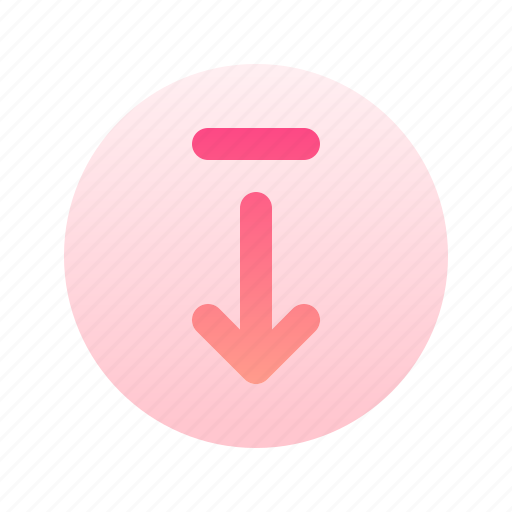 Arrow, bottom, line bottom, direction, circle, gradient icon - Download on Iconfinder