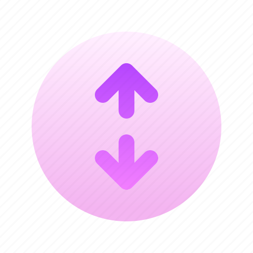 Arrow, up, bottom, direction, circle, line top bottom, gradient icon - Download on Iconfinder