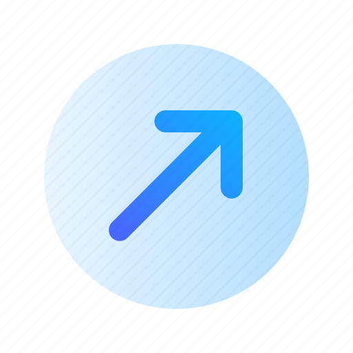 Arrow, up, right, direction, circle, gradient icon - Download on Iconfinder