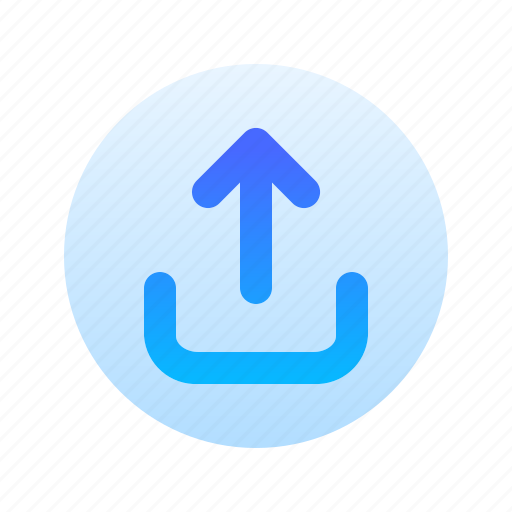 Upload, direction, arrow, circle, round, line top, gradient icon - Download on Iconfinder