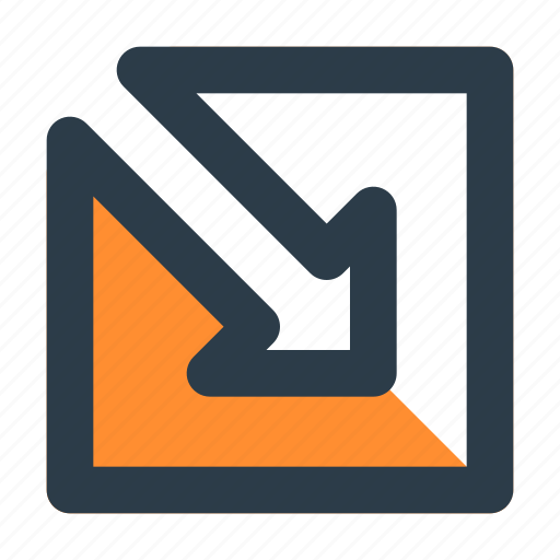 Arrow, bottom, box, chevron, direction, right, shape icon - Download on Iconfinder