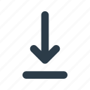 arrow, chevron, direction, down, download, interface, user