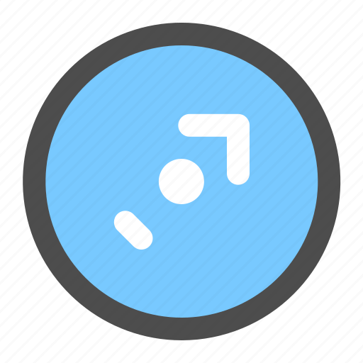Arrow, circle, diagonal, direction, navigation, northeast, ui icon - Download on Iconfinder