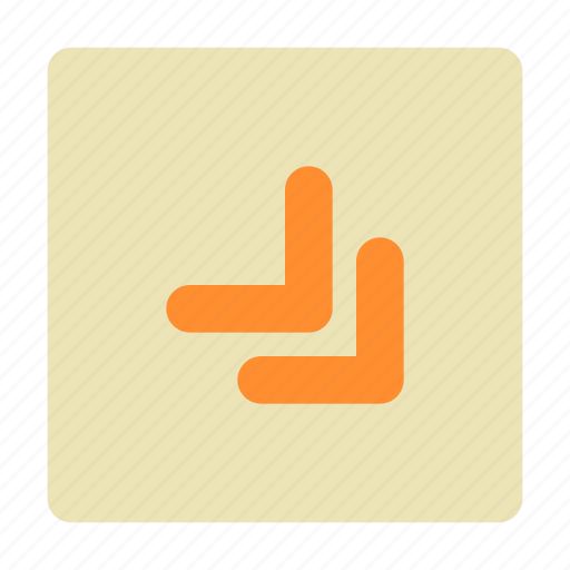 Arrow, bottom, box, chevron, direction, double, right icon - Download on Iconfinder