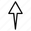 arrow, direction, location, navigation, outline, up 
